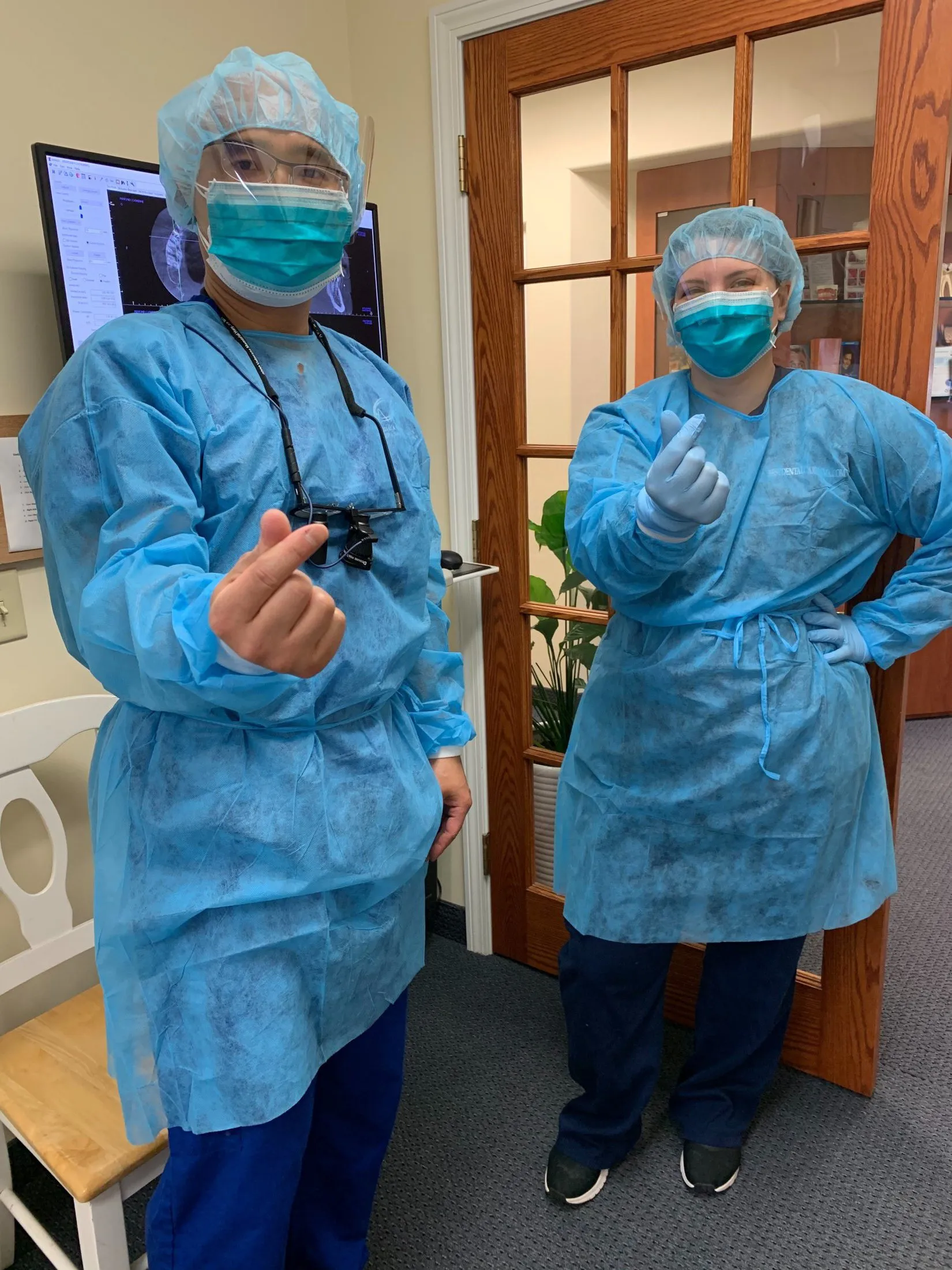 Staff members wearing PPE